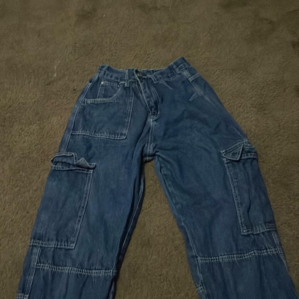 blue cargo jeans